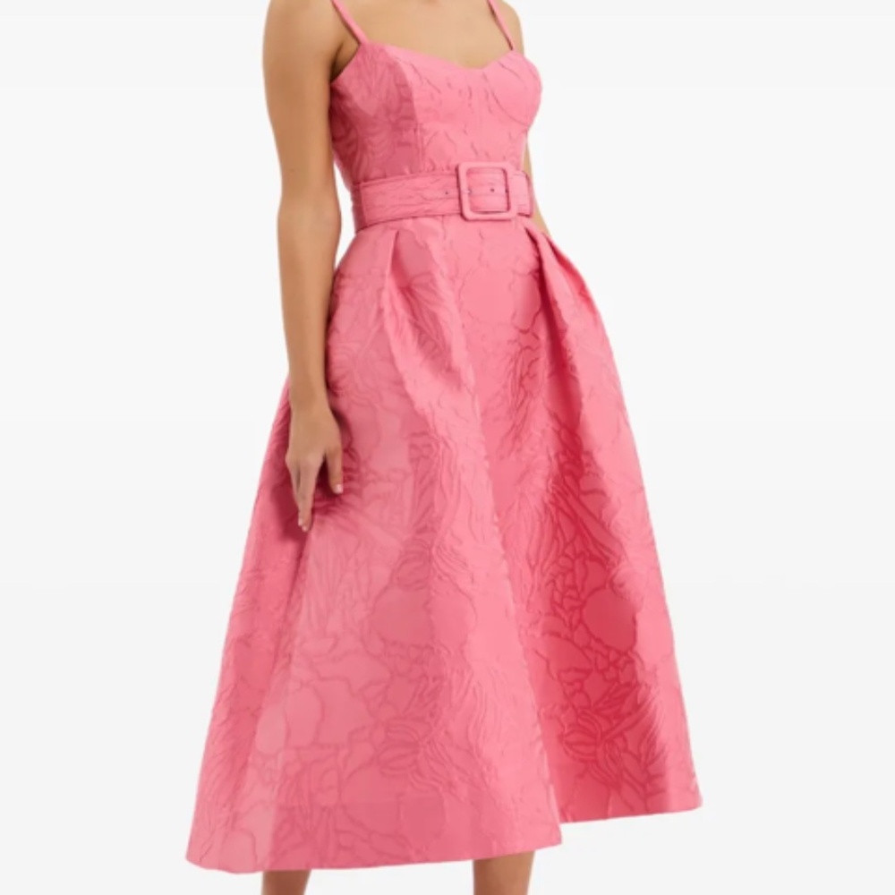 Rebecca Vallance Petra Brocade Midi Dress Size 2 (US) — Fall 2025 Collection